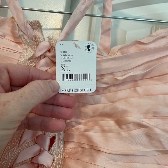 NWT Free People Aurelia Silky Corset Top ballet pink size XL - Picture 3 of 5